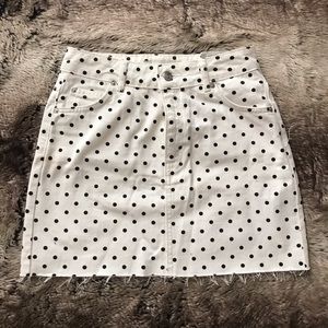 Topshop Polka Dot Denim Mini Skirt NEW